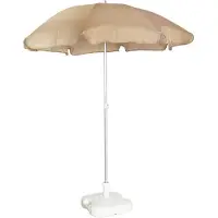 Chillvert Sonnenschirm Gandía Aluminium Fest Ø180 cm Kamel Anti-UV 25 Anti-Flecken Segeltuch