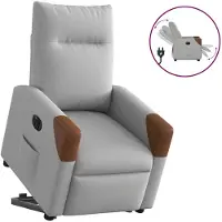 vidaXL Relaxsessel mit Aufstehhilfe Elektrisch Wolkengrau Stoff