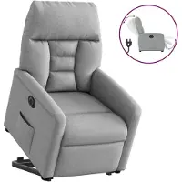 vidaXL Relaxsessel mit Aufstehhilfe Elektrisch Hellgrau Stoff