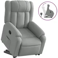 vidaXL Relaxsessel mit Aufstehhilfe Hellgrau Stoff