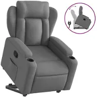 vidaXL Relaxsessel mit Aufstehhilfe Dunkelgrau Stoff