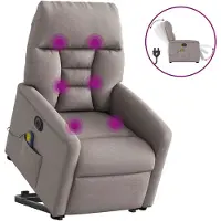 vidaXL Elektrischer Massagesessel mit Aufstehhilfe Taupe Stoff