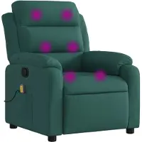 vidaXL Massage-Relaxsessel, dunkelgrüner Stoff