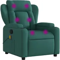 vidaXL Massage-Relaxsessel, dunkelgrüner Stoff