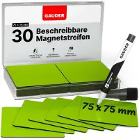 Gauder Magnetschilder ME-75x75, grün, 75 x 75 mm, für Handbeschriftung, 30 Stück