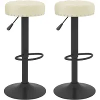 vidaXL Barhocker 2 Stk. Creme Samt