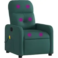 vidaXL Massage-Relaxsessel, dunkelgrüner Stoff