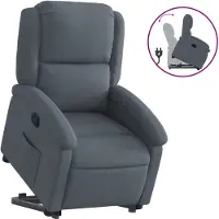 vidaXL Relaxsessel mit Aufstehhilfe Dunkelgrau Samt