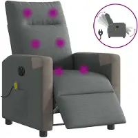 vidaXL Massagesessel Elektrisch Dunkelgrau Stoff