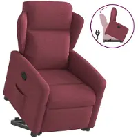 vidaXL Relaxsessel mit Aufstehhilfe Weinrot Stoff