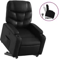 vidaXL Relaxsessel mit Aufstehhilfe Schwarz Kunstleder