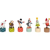 Small Foot Holz Weihnachtsfiguren Display - tanzende Winterfiguren Set 12 Stück