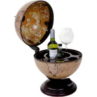 Mendler Globus Tischbar HWC-T873, Minibar Tischbar, Weltkugel für 3 Flaschen MVG-