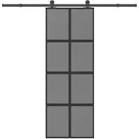 vidaXL Schiebetür mit Beschlag 76x205 cm Hartglas & Aluminium
