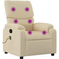 vidaXL Massage-Relaxsessel, cremefarbener Stoff