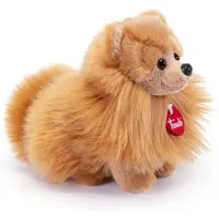 Trudi Klassik Plüschhund Zwergspitz 23x22x9 cm, Grösse S, hochwertiges Stofftier mit weichen Material
