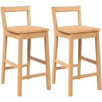 vidaXL Barhocker 2 Stk. Natur Massivholz Gummibaum