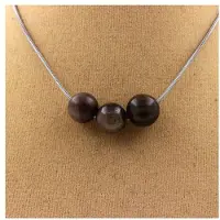 You do it Steine und Mineralien. Kette mit 3 Mogok-Saphirkugeln, Myanmar 8 mm Kette aus Edelstahl.