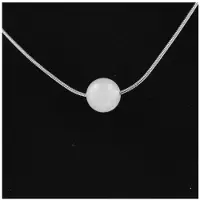 Bijoux Steine und Mineralien. Halskette 1 Perle Rosequarz 8 mm Kette aus rostfreiem Stahl.