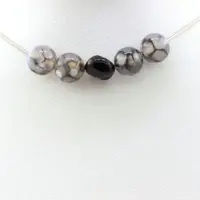 Bijoux Steine und Mineralien. Halskette mit Tourmalin Schorl aus Brasilien + Achat Drachenadern 8 Halskette für Frauen und Männer. Personalisierte Größe