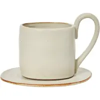 Ferm Living Tasse Flow With Saucer Off-White Speckle 250 ml