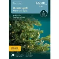 Kaemingk Lumineo LED Lichtbündel 320 LED klassisch warm außen 16 x 1 m silber