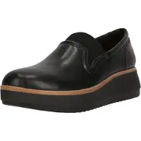 Clarks Loafer Zylah Sky mit gerillter Gummilaufsohle 1216 Black Leather 36