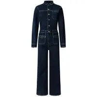 Pepe Jeans für Damen. PL2300003 Kim Denim-Overall (L), Blau, Lässig, Baumwolle, Langarm