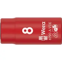 Wera 8790 A VDE Zyklop-Steckschlüsseleinsatz, isoliert, mit 1/4 zoll-Antrieb, 8 x 41 mm