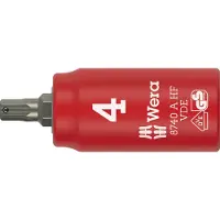 Wera 8740 A VDE HF Zyklop Bitnuss, isoliert, mit 1/4"-Antrieb, mit Haltefunktion für Innensechskantschrauben, Buchse, 1/4", Metrisch/imperial, 4 mm, 1/4", 4 mm