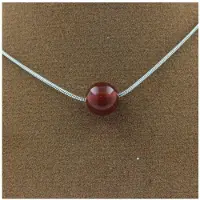 Bijoux Halskette - Ein - Rote Achate - 1 Perle 8 mm - Edelstahl - Anpassbare Länge