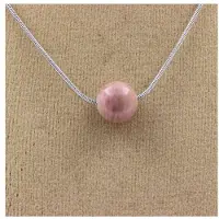 Bijoux Steine und Mineralien. Halskette 1 Rhodonit-Perle 8 mm Kette aus rostfreiem Stahl.