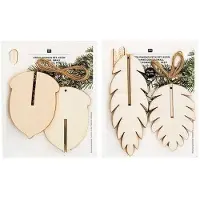 Rico Weihnachtsschmuck aus Holz - 3 Eicheln + 3 Relief-Tannenzapfen