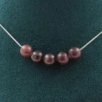 Bijoux Edelsteine und Mineralien. Halskette mit 5 Rubinen aus Mogok, Myanmar. Qualität 2A, 8 mm Halskette für Frauen, Männer. Anpassbare Größe.