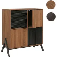 Mendler Kommode HWC-O40, Schrank Sideboard Highboard mit Türen Staufächer, MDF Metall Melamin 94x79x40cm natur