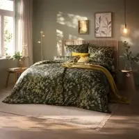 Estella Schweizer Premium Satin Bettwäsche Yara tanne 135x200 cm + 80x80 cm + 40x80 cm - grün