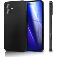 Nalia Black Cover "Strider" - 1,28mm Dünne TPU Silikon Hülle Matt Schwarz Anti Flecken - Ultra Slim Case