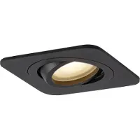 QAZQA - Modern Abgerundeter Bad I Badezimmer Außen Einbaustrahler schwarz GU10 50mm dreh- und schwenkbar IP44 - Alberto I Außenbeleuchtung I Wohnzimmer I Schlafzimmer - Aluminium Quadratisch - LED gee