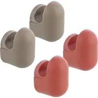 Wagner hooks4home Wandhaken PILL 4tlg. Set - 50 x 30 x 35 mm, Kunststoff, taupe/korallenrot - DE Ware - 17042024
