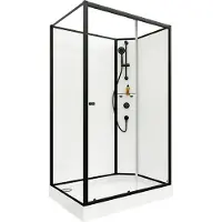 Breuer Komplettdusche BR 100 90 x 120 x 204 cm Anschlag rechts schwarz
