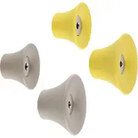 Wagner hooks4home Wandhaken TULIP 4tlg. Set - Ø 40 x 25 mm & Ø 50 x 30 mm, Stahl & Kunststoff, taupe/gelb - 17032024