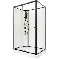 Breuer Komplettdusche BR 100 90 x 120 x 204 cm Anschlag links schwarz