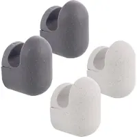 Wagner hooks4home Wandhaken PILL 4tlg. Set - 50 x 30 x 35 mm, Bio Kunststoff, hellgrau/dunkelgrau - DE Ware - 17041024