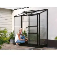 Pergart Vitavia, Anlehn-Gewächshaus "Ida 1300", schwarz, 1,3 m², 4 mm HKP