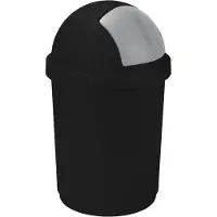 Curver Abfalleimer Push-Top 03930-260-06 , Farbe: schwarz / silber