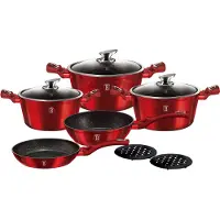 Berlinger Haus Bh-1222 Burgunder Granit Kochgeschirr-Set 10-Teilig
