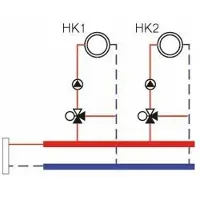 Buderus Logaplus Paket WE17.1 bis 35 kW mit 2 Heizkreisen, WHY 80/60, HKV2/25 und 2x HSM25/6