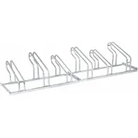 Stier Fahrradständer, für 6 Räder, feuerverzinkte Stahlkonstruktion, Bügelparker, auch für Mountainbikes, zur Reihenverbindung und Bodenbefestigung, Reifenbreite bis 5,5 cm