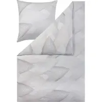 Estella Samt + Seide Flanell Bettwäsche 135x200 Bolzano silber Blätter 5474-820