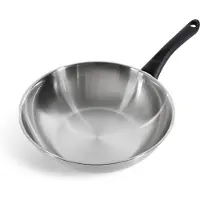 BK Bold Edelstahl-Wok 28 cm/3,7 l, Induktion, 18/10 Professionell Unbeschichtet,